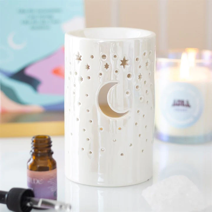 Iridescent White Moon Tealight Wax Warmer