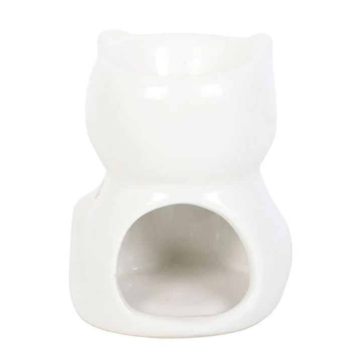 White Happy Cat Tealight Wax Warmer - Image 4