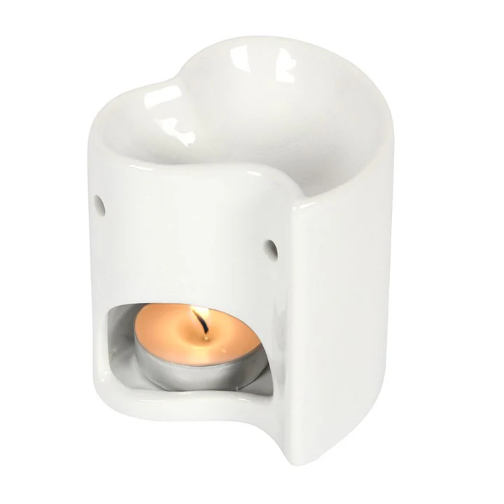 White Heart Tealight Wax Warmer - Image 2